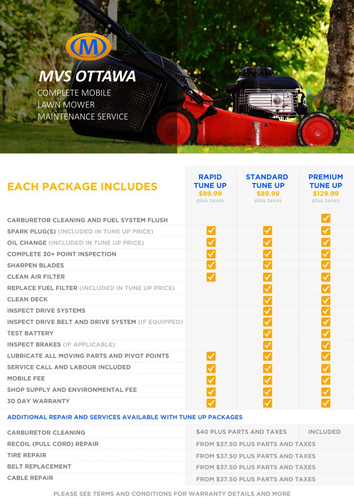 COMPLETE MOBILE LAWN MOWER MAINTENANCE SERVICE MVS Ottawa